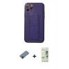 MARSİLYAN™- iPhone 11 Pro Kılıf Akış Doku - Siyah 20D Premium Cam Ekran Koruyucu + Siyah Shine Kamera Lens Koruma Cam