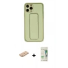 MARSİLYAN™- iPhone 11 Pro Kılıf Akış Doku - Siyah 20D Premium Cam Ekran Koruyucu + Renkli Kamera Lens Koruma Cam - TU