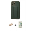 MARSİLYAN™- iPhone 11 Pro Kılıf Akış Doku - Siyah 20D Premium Cam Ekran Koruyucu + Renkli Kamera Lens Koruma Cam - TU