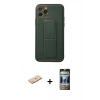 MARSİLYAN™- iPhone 11 Pro Kılıf Akış Doku - Siyah 34D Hayalet Izgaralı Cam + Renkli Kamera Lens Koruma Cam - MI