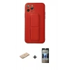 MARSİLYAN™- iPhone 11 Pro Kılıf Akış Doku - Siyah 34D Hayalet Izgaralı Cam + Sarı Renkli Kamera Lens Koruma Cam