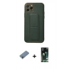 MARSİLYAN™- iPhone 11 Pro Kılıf Akış Doku - Siyah 360 Mat Full Body Arka Koruyucu + Shine Kamera Lens Koruma Cam - SABE