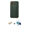 MARSİLYAN™- iPhone 11 Pro Kılıf Akış Doku - Siyah 3D Antistatik Cam Ekran Koruyucu + Renkli Kamera Lens Koruma Cam - SI