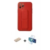 MARSİLYAN™- iPhone 11 Pro Kılıf Akış Doku - Siyah 3D Antistatik Cam Ekran Koruyucu + Renkli Kamera Lens Koruma Cam - SI