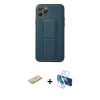 MARSİLYAN™- iPhone 11 Pro Kılıf Akış Doku - Siyah 3D Antistatik Cam Ekran Koruyucu + Renkli Kamera Lens Koruma Cam - SI