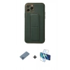 MARSİLYAN™- iPhone 11 Pro Kılıf Akış Doku - Siyah 3D Antistatik Cam Ekran Koruyucu + Shine Kamera Lens Koruma Cam - MI