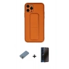 MARSİLYAN™- iPhone 11 Pro Kılıf Akış Doku - Siyah 3D Antistatik Hayalet Cam Ekran Koruyucu + Shine Kamera Lens Koruma Cam - GS