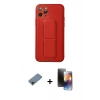 MARSİLYAN™- iPhone 11 Pro Kılıf Akış Doku - Siyah 3D Antistatik Mat Seramik Nano Ekran Koruyucu + Shine Kamera Lens Koruma Cam - GD