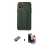 MARSİLYAN™- iPhone 11 Pro Kılıf Akış Doku - Siyah 3D Antistatik Mat Seramik Nano Ekran Koruyucu + Shine Kamera Lens Koruma Cam - GD