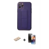 MARSİLYAN™- iPhone 11 Pro Kılıf Akış Doku - Siyah 3D Antistatik Mat Seramik Nano Ekran Koruyucu + Renkli Kamera Lens Koruma Cam - MI