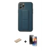 MARSİLYAN™- iPhone 11 Pro Kılıf Akış Doku - Siyah 3D Antistatik Mat Seramik Nano Ekran Koruyucu + Renkli Kamera Lens Koruma Cam - PE