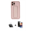 MARSİLYAN™- iPhone 11 Pro Kılıf Akış Doku - Siyah 3D Antistatik Mat Seramik Nano Ekran Koruyucu + Kamera Lens Koruma Cam - SF