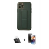 MARSİLYAN™- iPhone 11 Pro Kılıf Akış Doku - Siyah 3D Antistatik Mat Seramik Nano Ekran Koruyucu + Kamera Lens Koruma Cam - SF