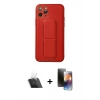 MARSİLYAN™- iPhone 11 Pro Kılıf Akış Doku - Siyah 3D Antistatik Mat Seramik Nano Ekran Koruyucu + Kamera Lens Koruma Cam - SF