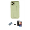 MARSİLYAN™- iPhone 11 Pro Kılıf Akış Doku - Siyah 3D Antistatik Mat Seramik Nano Ekran Koruyucu + Shine Kamera Lens Koruma Cam - GI
