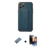 MARSİLYAN™- iPhone 11 Pro Kılıf Akış Doku - Siyah 3D Antistatik Mat Seramik Nano Ekran Koruyucu + Shine Kamera Lens Koruma Cam - MI