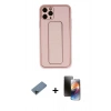 MARSİLYAN™- iPhone 11 Pro Kılıf Akış Doku - Siyah 3D Antistatik Mat Seramik Nano Ekran Koruyucu + Shine Kamera Lens Koruma Cam - SH