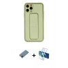 MARSİLYAN™- iPhone 11 Pro Kılıf Akış Doku - Siyah 3D Antistatik Seramik Nano Ekran Koruyucu + Shine Kamera Lens Koruma Cam - GI