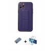 MARSİLYAN™- iPhone 11 Pro Kılıf Akış Doku - Siyah 3D Antistatik Seramik Nano Ekran Koruyucu + Shine Kamera Lens Koruma Cam - GI