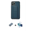 MARSİLYAN™- iPhone 11 Pro Kılıf Akış Doku - Siyah 3D Antistatik Seramik Nano Ekran Koruyucu + Shine Kamera Lens Koruma Cam - GI