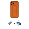 MARSİLYAN™- iPhone 11 Pro Kılıf Akış Doku - Siyah 3D Antistatik Seramik Nano Ekran Koruyucu + Shine Kamera Lens Koruma Cam - GI