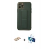 MARSİLYAN™- iPhone 11 Pro Kılıf Akış Doku - Siyah 3D Antistatik Seramik Nano Ekran Koruyucu + Renkli Kamera Lens Koruma Cam - YL