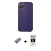 MARSİLYAN™- iPhone 11 Pro Kılıf Akış Doku - Siyah 5D Hayalet Cam Ekran Koruyucu + Shine Kamera Lens Koruma Cam - GI