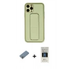 MARSİLYAN™- iPhone 11 Pro Kılıf Akış Doku - Siyah 5D Hayalet Cam Ekran Koruyucu + Shine Kamera Lens Koruma Cam - GS