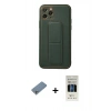 MARSİLYAN™- iPhone 11 Pro Kılıf Akış Doku - Siyah 5D Hayalet Cam Ekran Koruyucu + Shine Kamera Lens Koruma Cam - GS