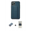 MARSİLYAN™- iPhone 11 Pro Kılıf Akış Doku - Siyah 5D Hayalet Cam Ekran Koruyucu + Metal Kamera Lens Koruma Cam - KI