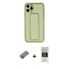 MARSİLYAN™- iPhone 11 Pro Kılıf Akış Doku - Siyah 5D Hayalet Cam Ekran Koruyucu + Metal Kamera Lens Koruma Cam - KI