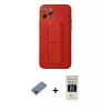 MARSİLYAN™- iPhone 11 Pro Kılıf Akış Doku - Siyah 5D Hayalet Cam Ekran Koruyucu + Metal Kamera Lens Koruma Cam - KI