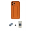 MARSİLYAN™- iPhone 11 Pro Kılıf Akış Doku - Siyah 5D Hayalet Cam Ekran Koruyucu + Shine Kamera Lens Koruma Cam - PE
