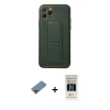 MARSİLYAN™- iPhone 11 Pro Kılıf Akış Doku - Siyah 5D Hayalet Cam Ekran Koruyucu + Shine Kamera Lens Koruma Cam - PE