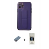 MARSİLYAN™- iPhone 11 Pro Kılıf Akış Doku - Siyah 5D Hayalet Cam Ekran Koruyucu + Shine Kamera Lens Koruma Cam - PE