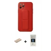 MARSİLYAN™- iPhone 11 Pro Kılıf Akış Doku - Siyah 5D Hayalet Cam Ekran Koruyucu + Renkli Kamera Lens Koruma Cam - PE