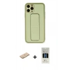 MARSİLYAN™- iPhone 11 Pro Kılıf Akış Doku - Siyah 5D Hayalet Cam Ekran Koruyucu + Renkli Kamera Lens Koruma Cam - SI