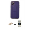 MARSİLYAN™- iPhone 11 Pro Kılıf Akış Doku - Siyah 5D Hayalet Cam Ekran Koruyucu + Renkli Kamera Lens Koruma Cam - PE