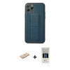 MARSİLYAN™- iPhone 11 Pro Kılıf Akış Doku - Siyah 5D Hayalet Cam Ekran Koruyucu + Renkli Kamera Lens Koruma Cam - MI