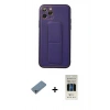 MARSİLYAN™- iPhone 11 Pro Kılıf Akış Doku - Siyah 5D Hayalet Cam Ekran Koruyucu + Shine Kamera Lens Koruma Cam - SABE