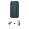 MARSİLYAN™- iPhone 11 Pro Kılıf Akış Doku - Siyah 6D Mat Seramik Hayalet Nano Ekran Koruyucu + Shine Kamera Lens Koruma Cam - GS