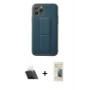 MARSİLYAN™- iPhone 11 Pro Kılıf Akış Doku - Siyah 6D Mat Seramik Hayalet Nano Ekran Koruyucu + Kamera Lens Koruma Cam - SF