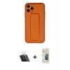 MARSİLYAN™- iPhone 11 Pro Kılıf Akış Doku - Siyah 6D Mat Seramik Hayalet Nano Ekran Koruyucu + Kamera Lens Koruma Cam - SF