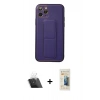 MARSİLYAN™- iPhone 11 Pro Kılıf Akış Doku - Siyah 6D Mat Seramik Hayalet Nano Ekran Koruyucu + Kamera Lens Koruma Cam - SF