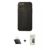 MARSİLYAN™- iPhone 11 Pro Kılıf Akış Doku - Siyah 6D Mat Seramik Hayalet Nano Ekran Koruyucu + Kamera Lens Koruma Cam - SF