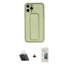 MARSİLYAN™- iPhone 11 Pro Kılıf Akış Doku - Siyah 6D Mat Seramik Hayalet Nano Ekran Koruyucu + Kamera Lens Koruma Cam - SF