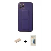 MARSİLYAN™- iPhone 11 Pro Kılıf Akış Doku - Siyah 6D Mat Seramik Hayalet Nano Ekran Koruyucu + Mavi Renkli Kamera Lens Koruma Cam