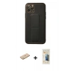 MARSİLYAN™- iPhone 11 Pro Kılıf Akış Doku - Siyah 6D Mat Seramik Hayalet Nano Ekran Koruyucu + Renkli Kamera Lens Koruma Cam - PE