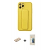 MARSİLYAN™- iPhone 11 Pro Kılıf Akış Doku - Siyah 6D Mat Seramik Hayalet Nano Ekran Koruyucu + Renkli Kamera Lens Koruma Cam - SI