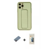 MARSİLYAN™- iPhone 11 Pro Kılıf Akış Doku - Siyah 6D Mat Seramik Hayalet Nano Ekran Koruyucu + Shine Kamera Lens Koruma Cam - PE